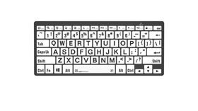 Large Print - Black on White<br>Mini Bluetooth Keyboard – Windows<br>